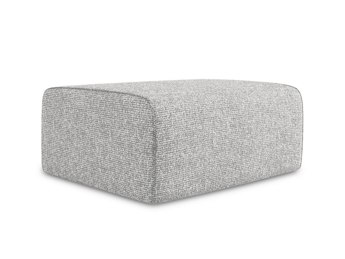 POUF Strukturstoff Stoff Grau - Beige/Silberfarben, Kunststoff/Textil (90/80/60cm) - Makamii