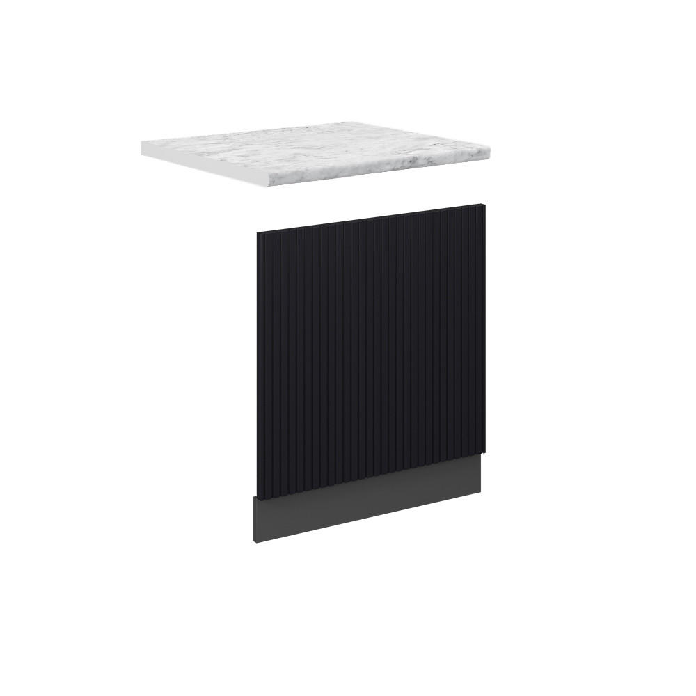 FRONTBLENDE Fame-Line, Schwarz gestreift, 60 cm, AP Marmor - Anthrazit/Schwarz, Holzwerkstoff (60/67.4/1.6cm) - Vicco