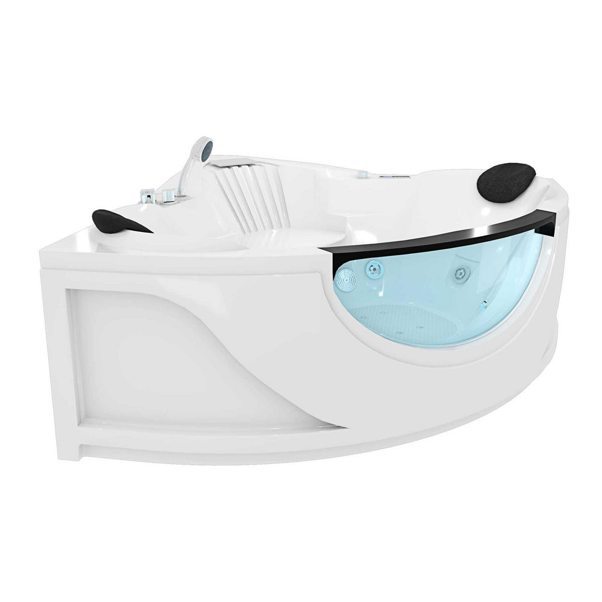 WHIRLPOOL Pool Badewanne Eckwanne Wanne W25H - Weiß, Glas/Kunststoff (150/70/150cm) - AcquaVapore by Sandra Jentho