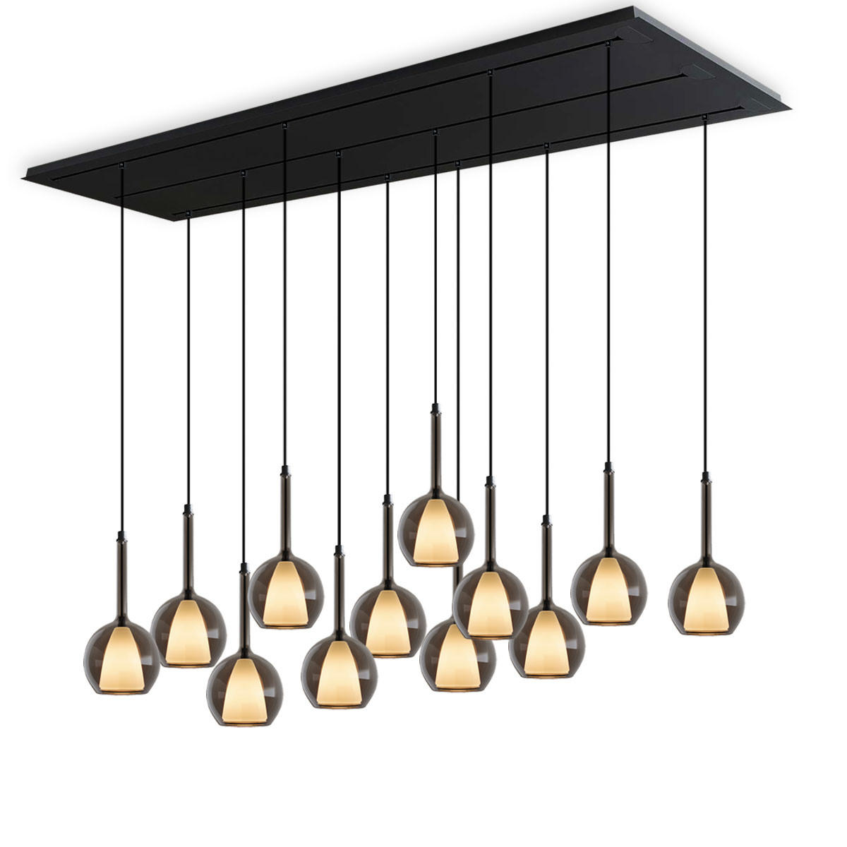 HÄNGELEUCHTE Belluna Rauch Ø 14cm - Grau, Glas (14/14/35cm) - s.luce