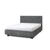 POLSTERBETT Puro 160x200 in Plüsch Cement Green Gray - Graubraun, Holz (160/200cm) - Letti Moderni