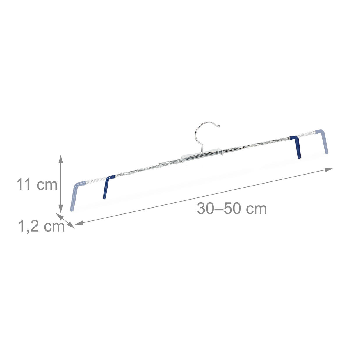 10XSPONKA za hlače - srebrne barve, kovina/umetna masa (50/11/1.2cm) - Relaxdays