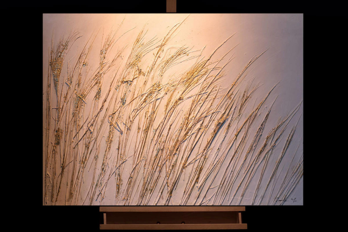 ACRYLBILD HANDGEMALT 100/75 cm - Beige, Holz/Textil (100/75cm) - KUNSTLOFT