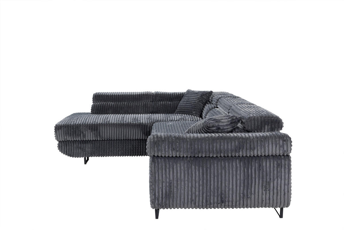 ECKSOFA SERENA L, Links mit Stauraum, Grau - Grau, Textil (275/205cm) - KS Home Concept