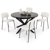 ESSGRUPPE TOLEDO - Schwarz, Holzwerkstoff/Metall (120/75/120cm) - IDIMEX