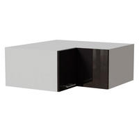 ECK-AUFSATZSCHRANK Essen W14/90/36 Schwarz Hochglanz / Weiß Matt 90 / 90 / 36cm - Schwarz Hochglanz/Schwarz, Holz/Holzwerkstoff (90/36/90cm) - Feldmann-Wohnen