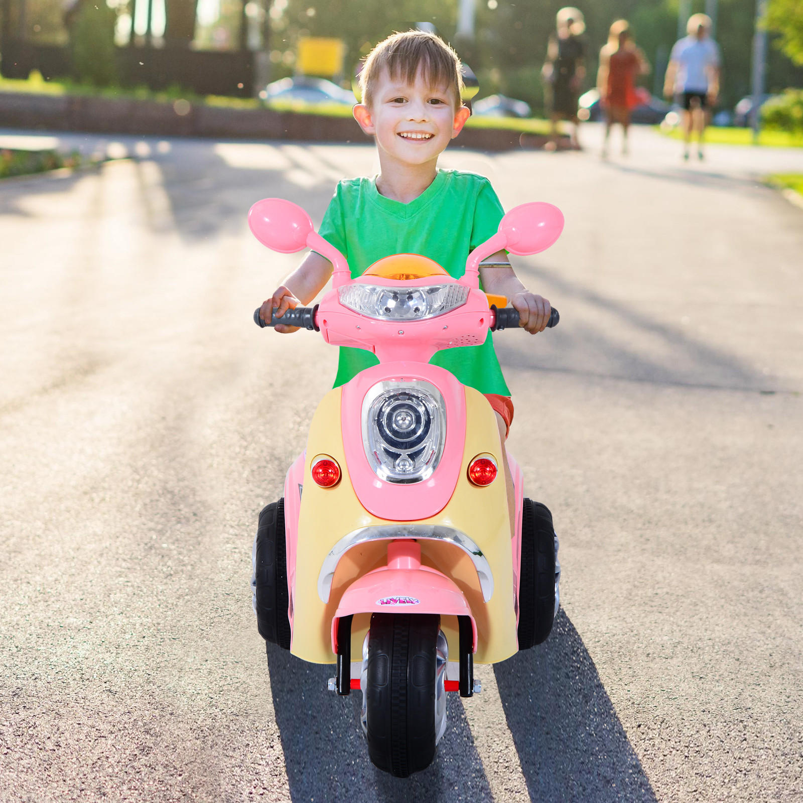 ELEKTRO KINDERMOTORRAD, Kindermotorrad/Rosa+Weiß, PP+ Metall - Rosa, Kunststoff (108/51/75cm) - HOMCOM