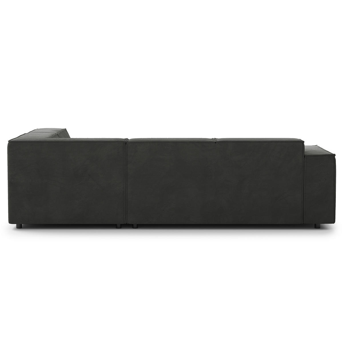 ECKSOFA mit Ottomane - Schwarz/Grau, Kunststoff/Textil (260/234cm) - home24