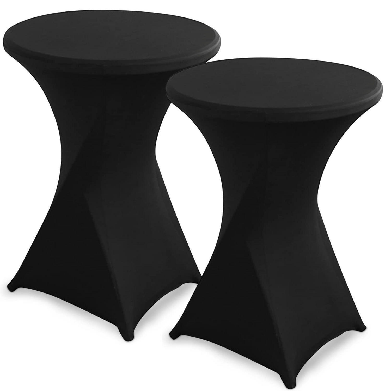 STEHTISCHHUSSE 2-teiliges Set Schwarz Ø 80-85 cm - Schwarz, Textil (85/85cm)