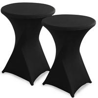 STEHTISCHHUSSE 2-teiliges Set Schwarz Ø 80-85 cm - Schwarz, Textil (85/85cm)