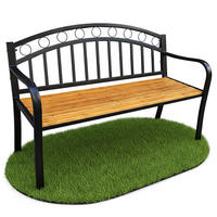 GARTENBANK ARUM Schwarz, Braun 127 x 84 x 58 cm - Schwarz/Braun, Holz/Metall (127/84/58cm) - Akord