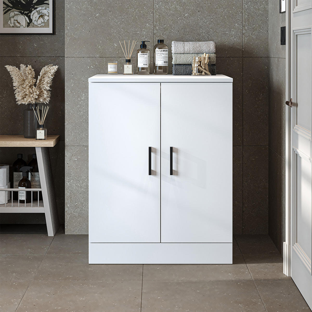 WASCHMASCHINENSCHRANK Atlantic II 70cm Breit, 90cm Hoch - Weiß, Holzwerkstoff (70/90/69cm)