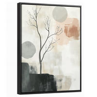 LEINWAND Bilder mit Rahmen - Wabi sabi - Beige - Pflanze - 30x40 - Sandfarben, Textil (30/40cm) - MuchoWow
