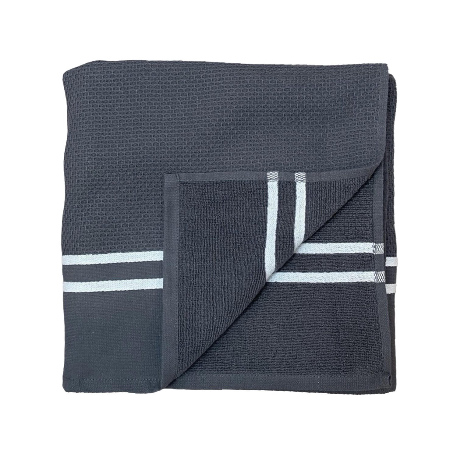 HAMAMTUCH mit Frotteefutter Waffle Anthrazit 90x170 355g/m² - Grau, Textil (90/170cm) - LE COMPTOIR DE LA PLAGE