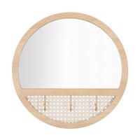 WANDSPIEGEL Fuji Ø 50 cm - Beige, Holzwerkstoff (50/50/5cm) - Mauro Ferretti
