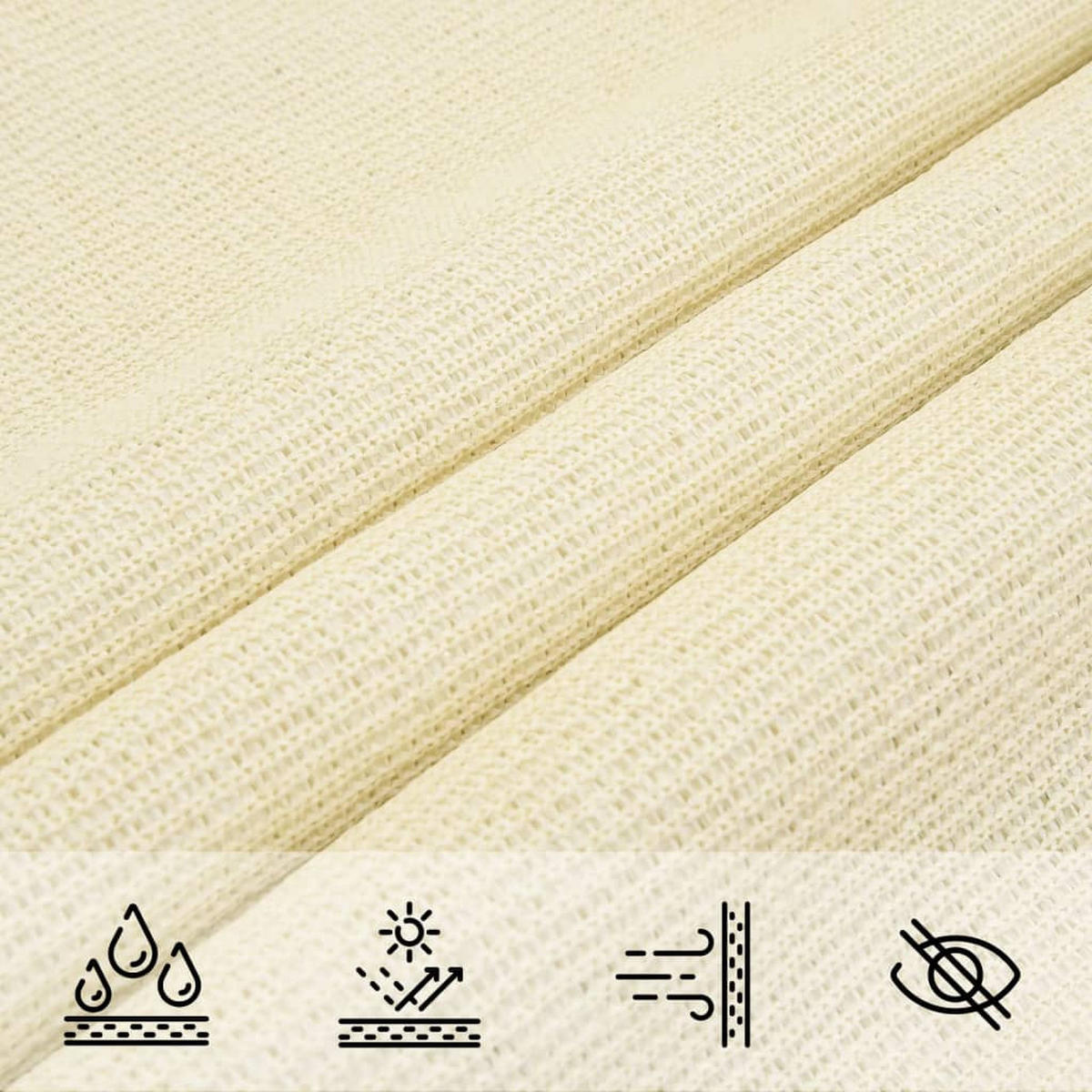 SONNENSEGEL 160 G/M² Creme 2/2,5 M Hdpe - Creme, Textil (250/200cm) - vidaXL