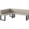 ECKBANK PETER_U - Beige, Leder (142/196cm) - Meblini