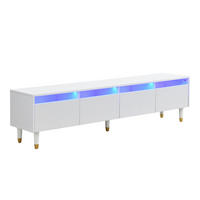 178CM-WEISSES TV-Board mit 4 Schubladen und Kabelmanagement - Weiß, Holz (43.18/12.06/187.96cm) - Raelunyi