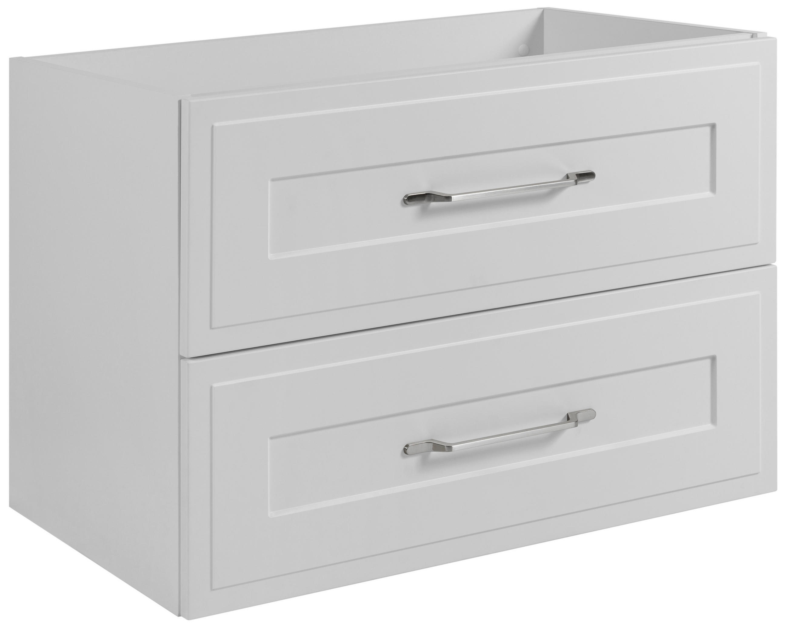 WASCHTISCHUNTERSCHRANK im klassischen Stil, weiß, 80 x 57 x 46 cm - Silberfarben/Weiß, Holzwerkstoff (80/57/46cm) - 3XE LIVING