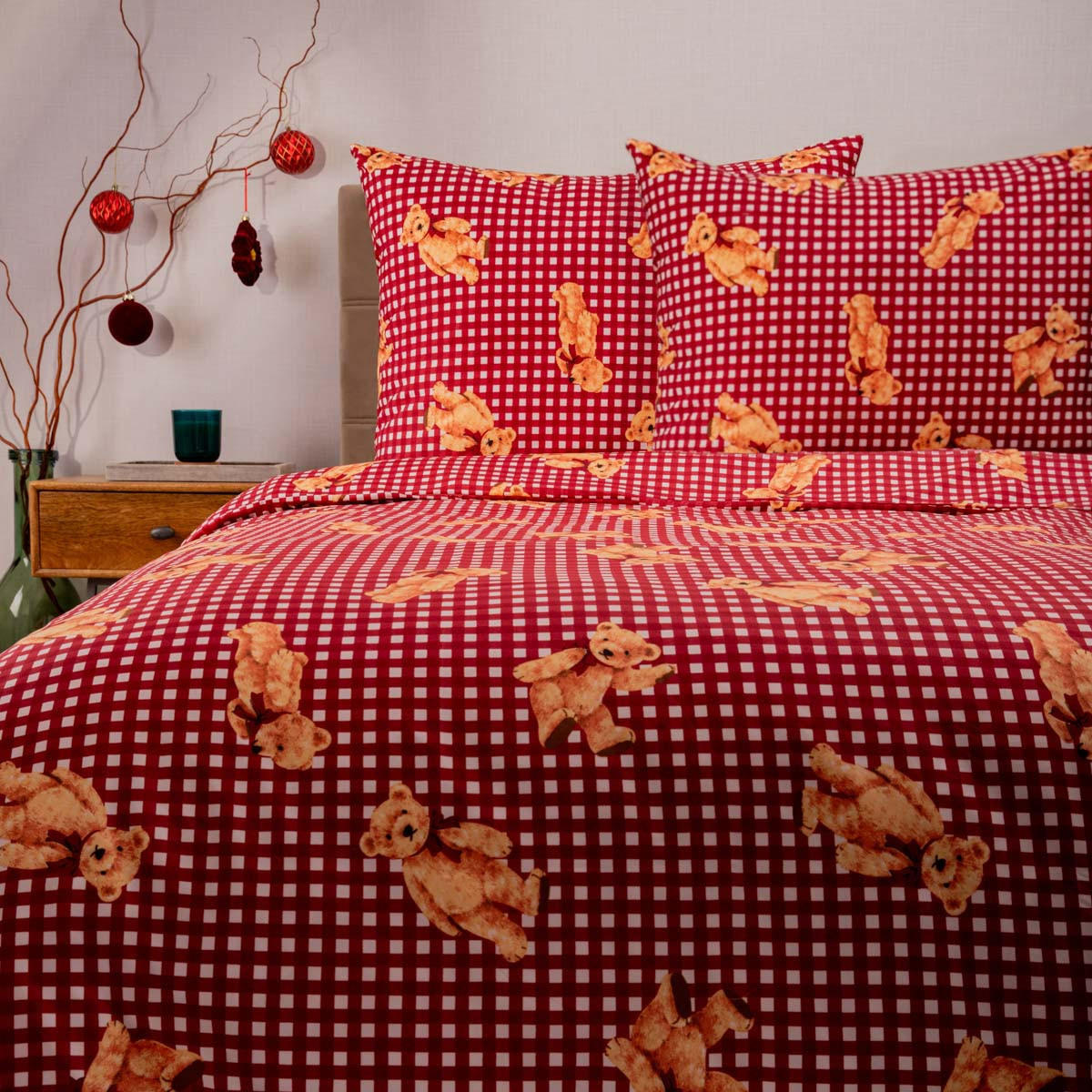 BETTWÄSCHE Nallar Mikrofaser 220/200 cm - Rot, Textil (220/200cm) - Homla