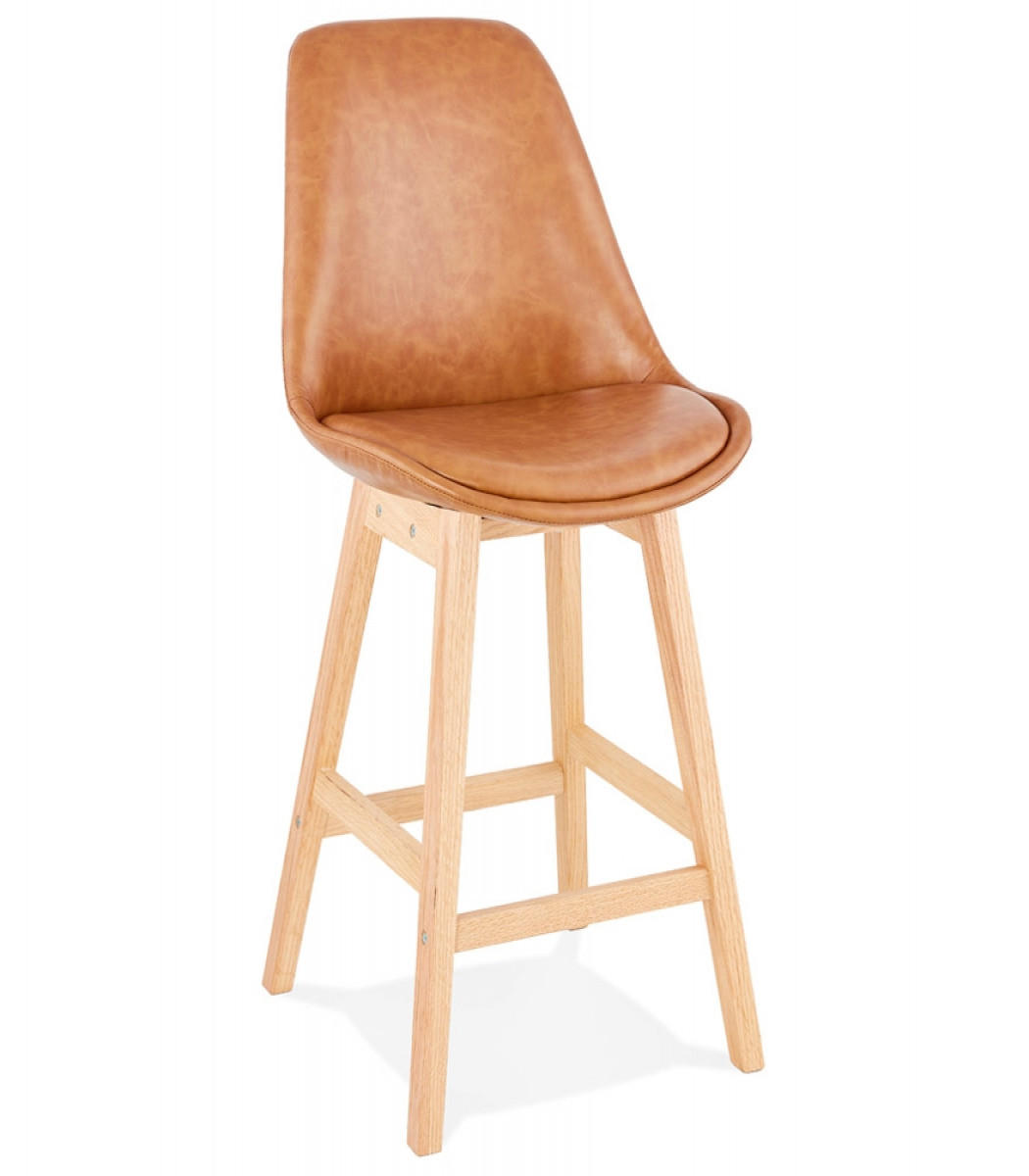 HOCHSTUHL aus Holz im modernen Stil ELENA, Braun-Beige 48x56x102 cm - Eichefarben/Braun, Eichenholz/Holz (48/102/56cm) - KADIMA DESIGN