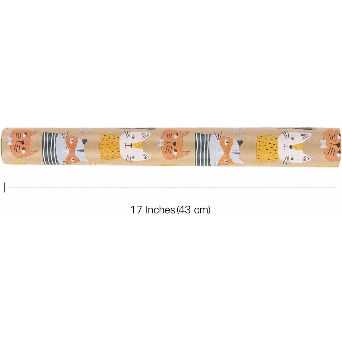 GESCHENKPAPIERROLLE Katzendesign 43 cm x 10 m - Multicolor, Papier (4/44/4cm)