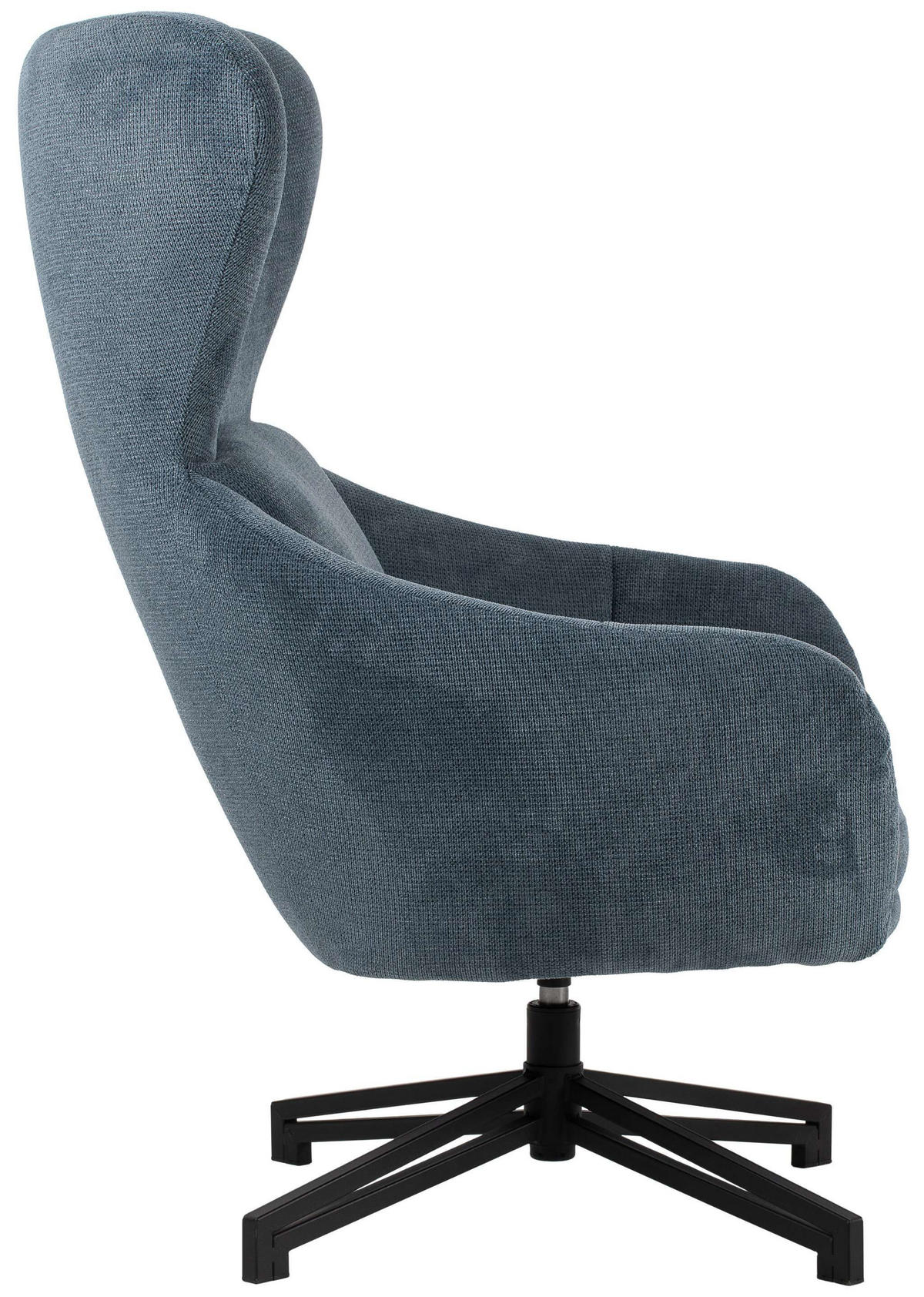 OHRENSESSEL Marconia blau drehbar - Blau/Schwarz, Textil/Metall (75/109/80cm) - Mr. Deko