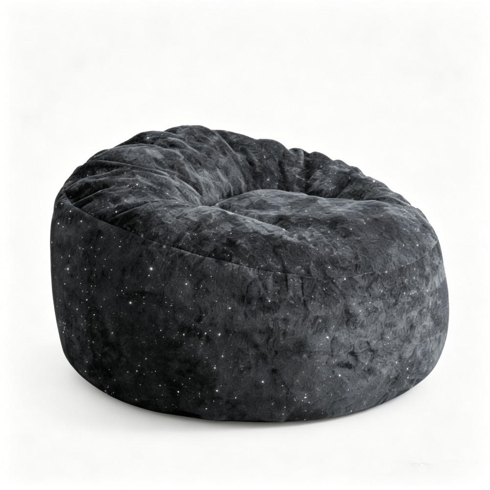 SITZSACK Ergonomisch Stoff 103 x 103 x 65 cm Ganzkörperunterstützung - Schwarz, Textil (103/31/103cm) - Raelunyi