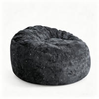 SITZSACK Ergonomisch Stoff 103 x 103 x 65 cm Ganzkörperunterstützung - Schwarz, Textil (103/31/103cm) - Raelunyi