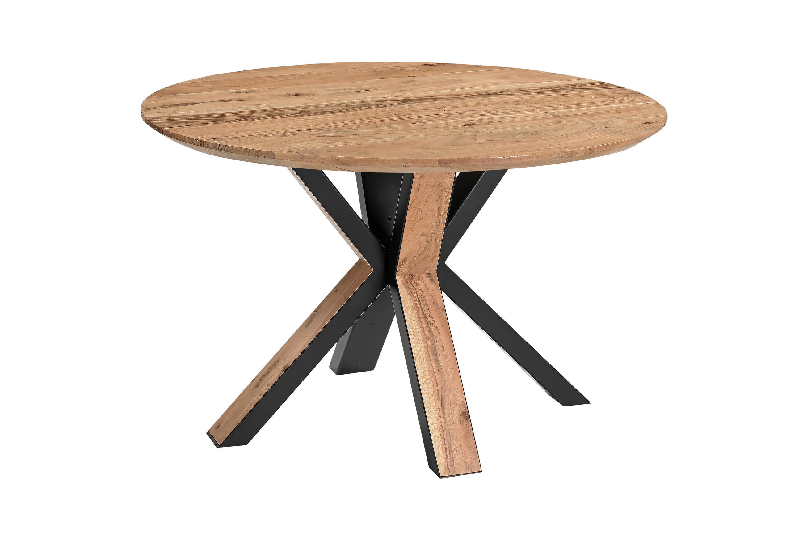 ESSTISCH KIMBERLY - Beige/Schwarz, Holz/Metall (105/105/77cm) - SAM