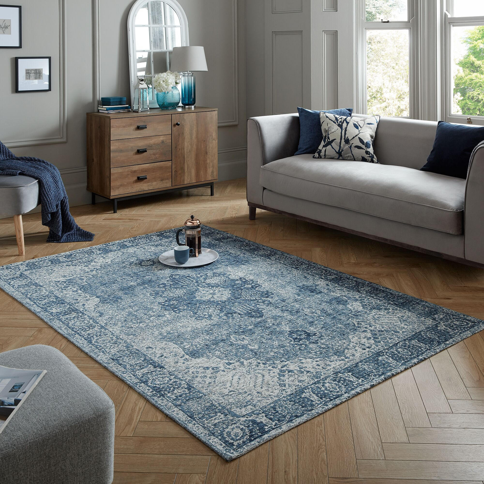 TEPPICH Vintage-Traditionell-Stil COQUET TARA, Blau 200x290 cm - Blau, Textil (200/290cm) - KADIMA DESIGN