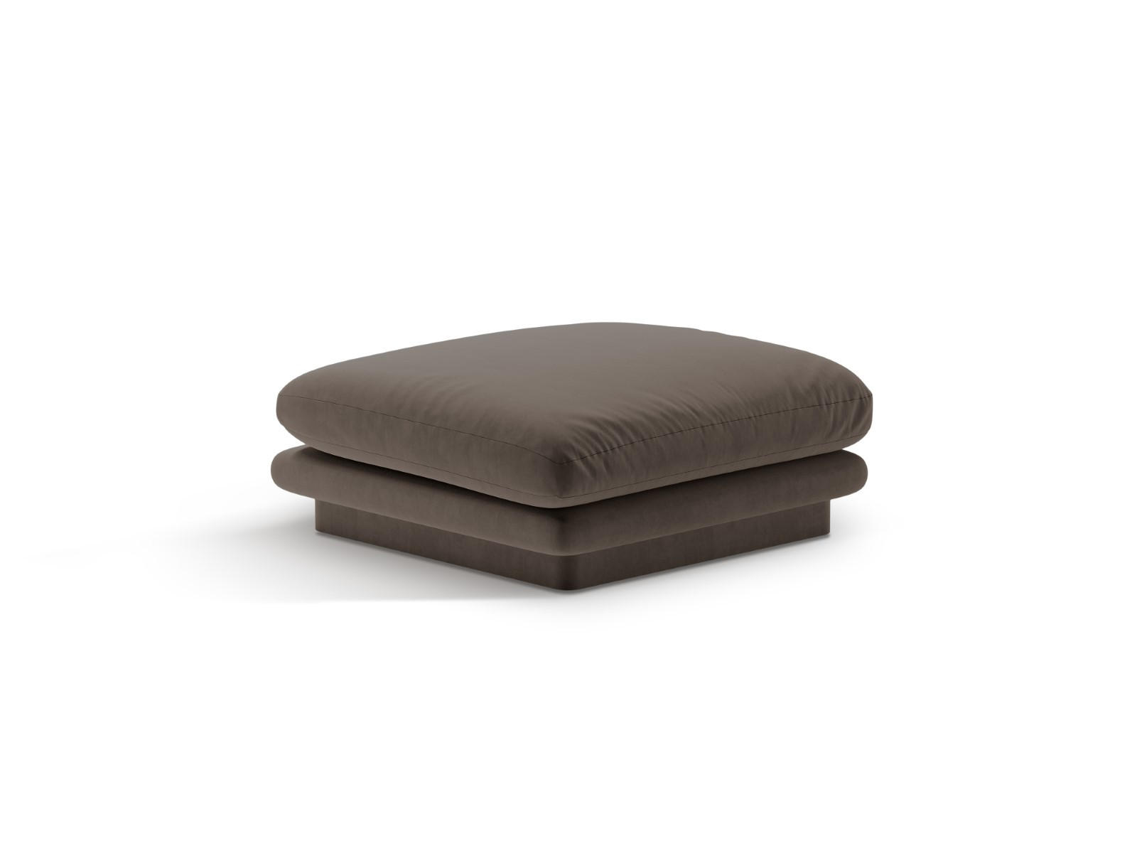 POUF Torino aus Samt ebenholz - Graubraun, Textil (80/41/80cm) - Micadoni