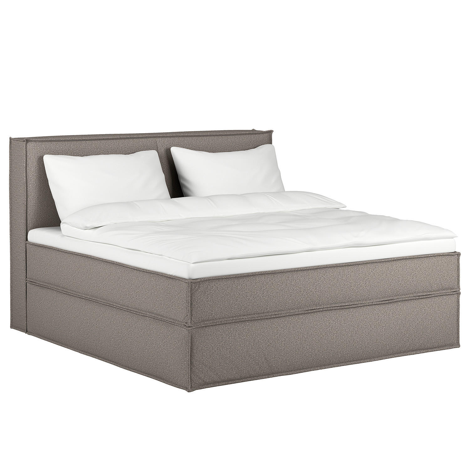 BOXSPRINGBETT mit Kopfteil - Premium - Grau, Textil (200/200cm) - home24