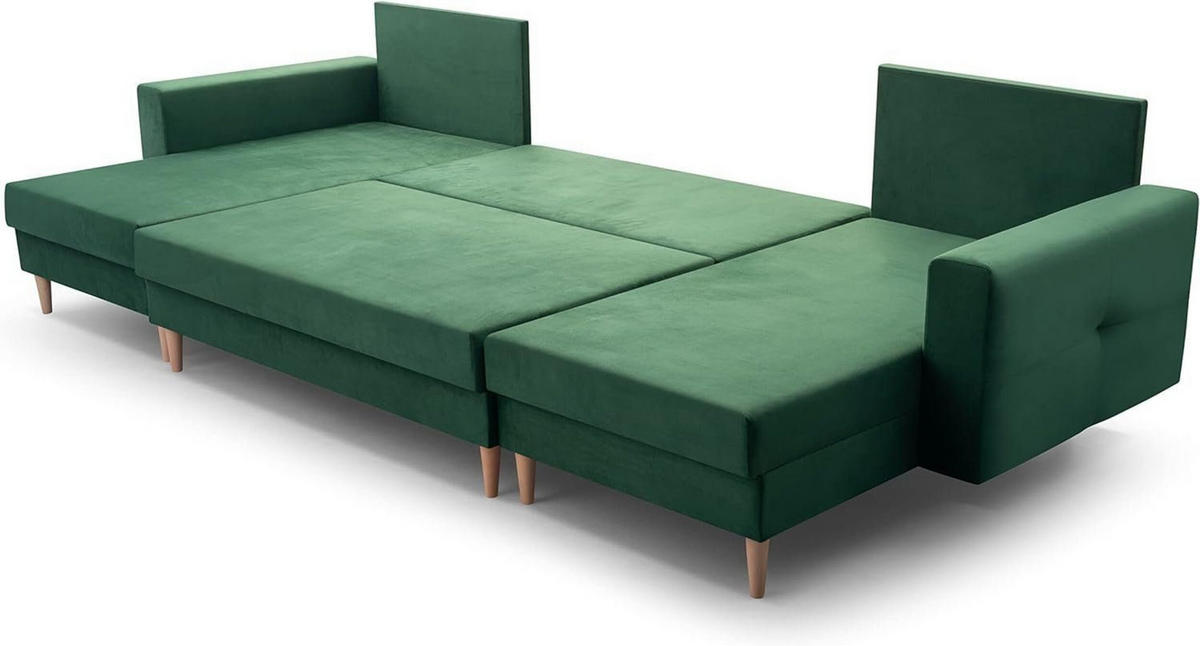 WOHNLANDSCHAFT - CARL U (Dunkelgrün) - Dunkelgrün, Holzwerkstoff (300/90/142cm) - Möblo