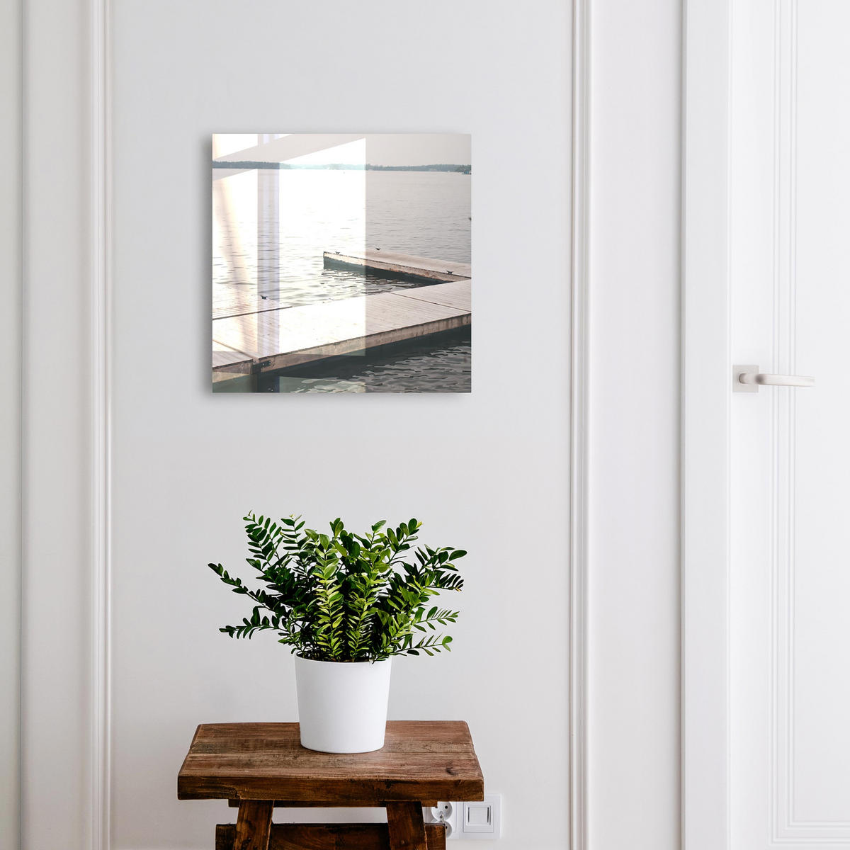 SCHLÜSSELBOX Schwarz 30x30 cm- Türöffnung nach rechts - Holzsteg - Grau, Metall (30/30/5cm) - TULUP