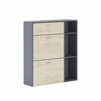 SCHUHREGAL Anthrazitgrau, eiche, 90/26/102cm - Anthrazit, Holzwerkstoff (90/102/26cm) - Skraut Home