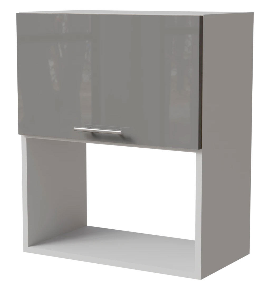 Feldmann-Wohnen Mikrowellenumbauschrank Grau, Weiß 60x32.5x72 cm