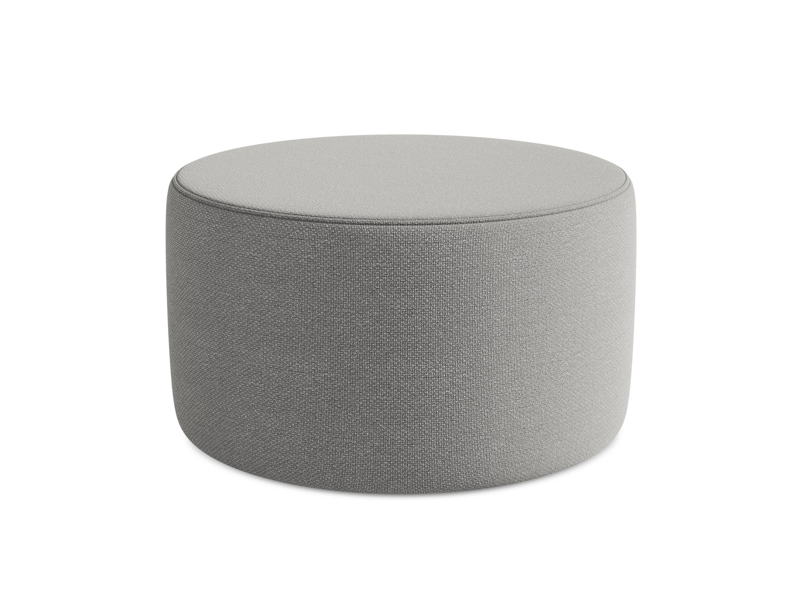 POUF Bouclé Stoff Grau - Hellgrau/Schwarz, Kunststoff/Textil (81/46/81cm) - Makamii