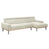 SOFA mit Longchair rechts Katrien Cordstoff creme - Creme, Kunststoff (135/280cm) - 58aufmkessel