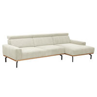 SOFA mit Longchair rechts Katrien Cordstoff creme - Creme, Kunststoff (135/280cm) - 58aufmkessel