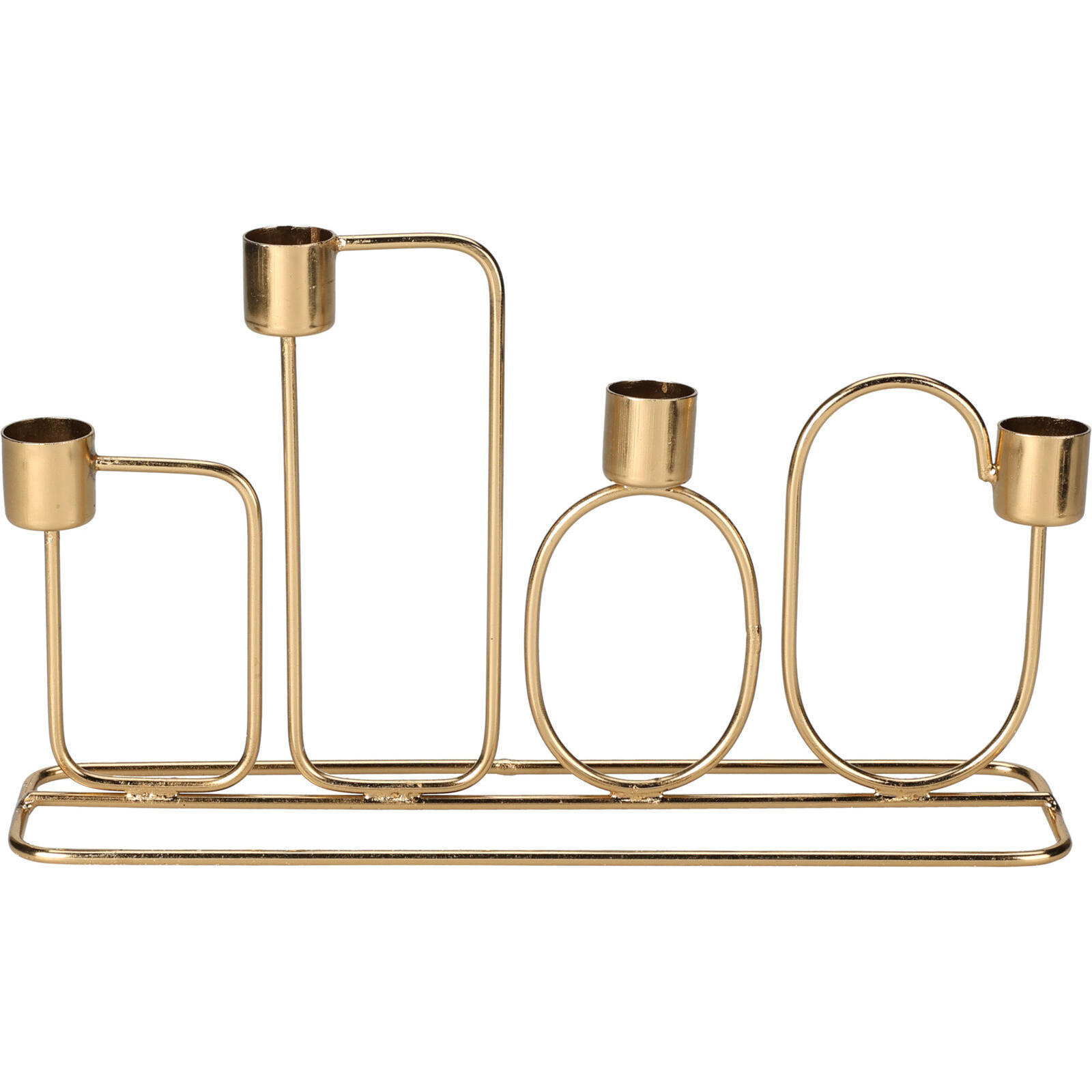 KERZENSTÄNDER geometrische Formen 27/16 cm - Goldfarben, Metall (27/15.7/7cm) - Home Styling Collection