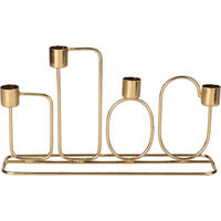 KERZENSTÄNDER geometrische Formen 27/16 cm - Goldfarben, Metall (27/15.7/7cm) - Home Styling Collection