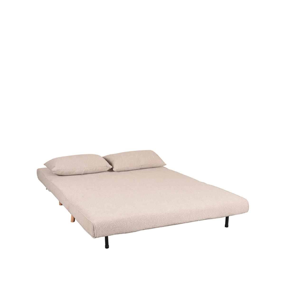 SCHLAFSOFA Doppelbett Beige 90/141/81 cm - Eichefarben/Beige, Textil (141/81/90cm) - LABEL51