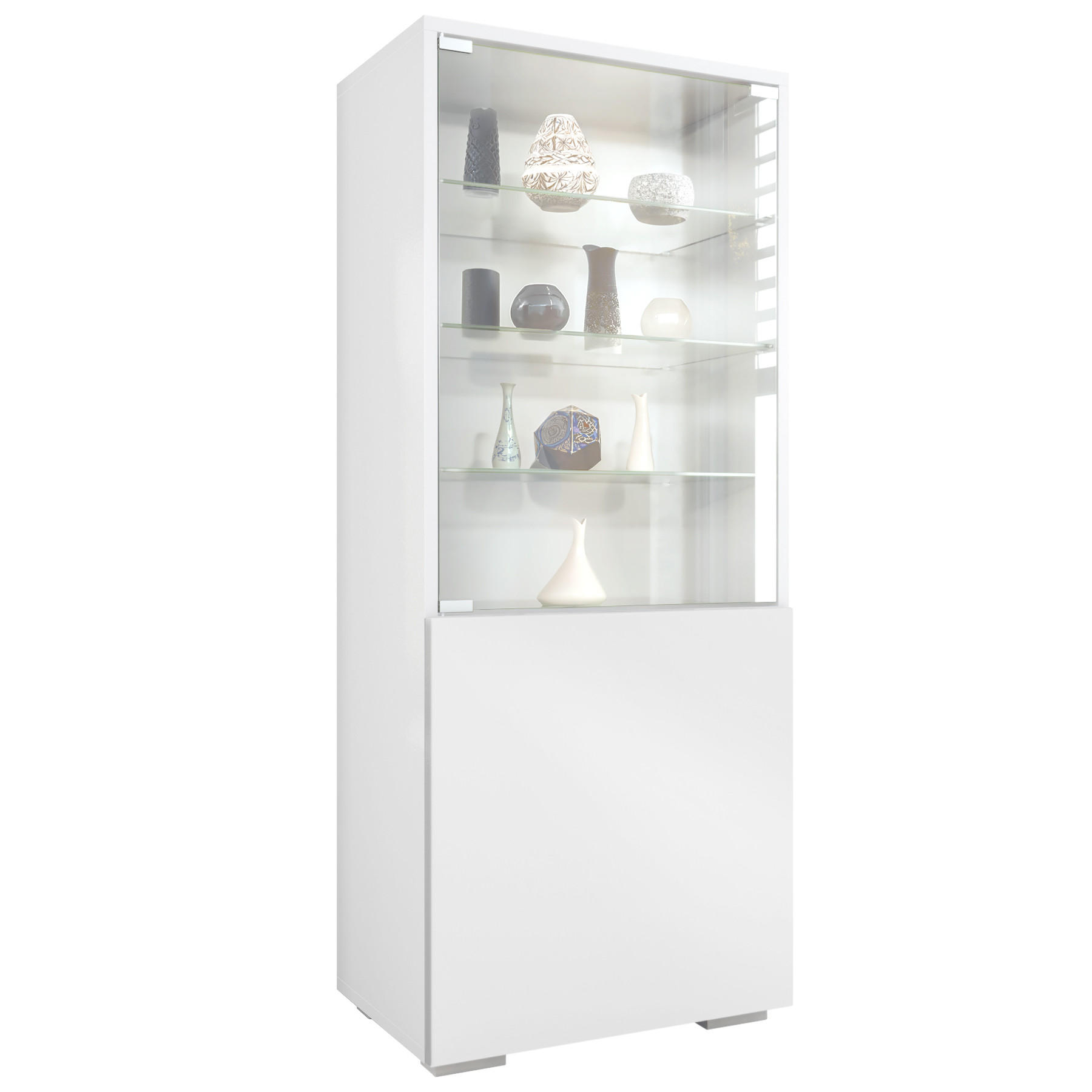 VITRINE Granada Weiß matt - Weiß, Holzwerkstoff (50/122.5/34.5cm) - Vladon