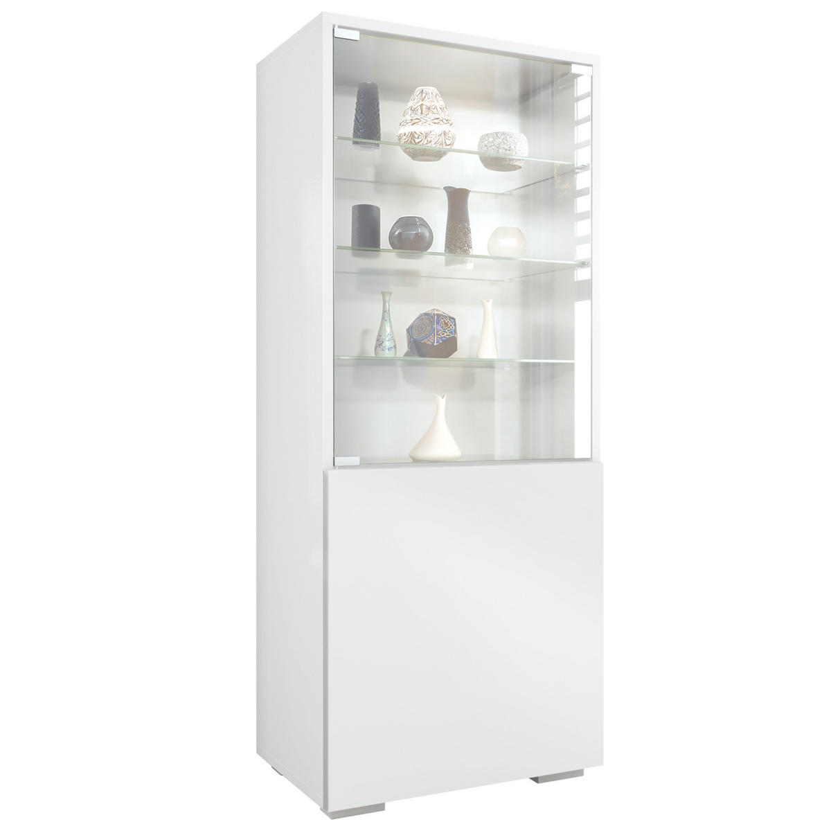 VITRINE Granada Weiß matt - Weiß, Holzwerkstoff (50/122.5/34.5cm) - Vladon