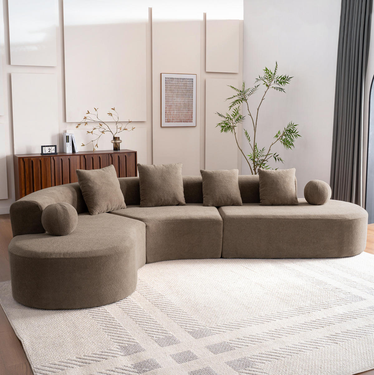 ECKSOFA in Braun mit 32D-Schaum 388/178/70 cm, Cord und ohne Montage - Braun, Textil (178/388cm) - Modenvie