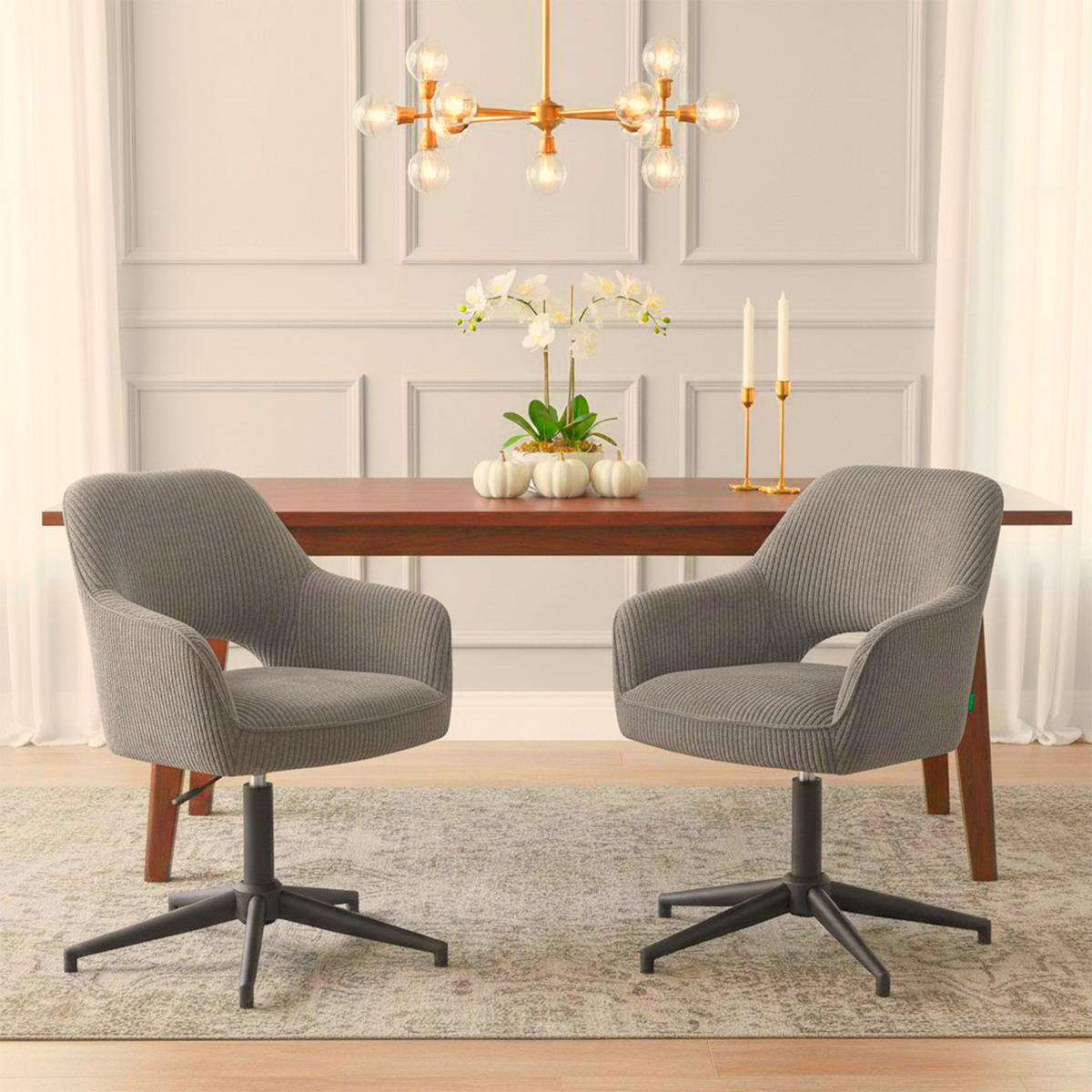 BÜROSTUHL Mika-Bryn - Schwarz/Grau, Textil/Metall (60/84/65cm) - DUBI Möbel