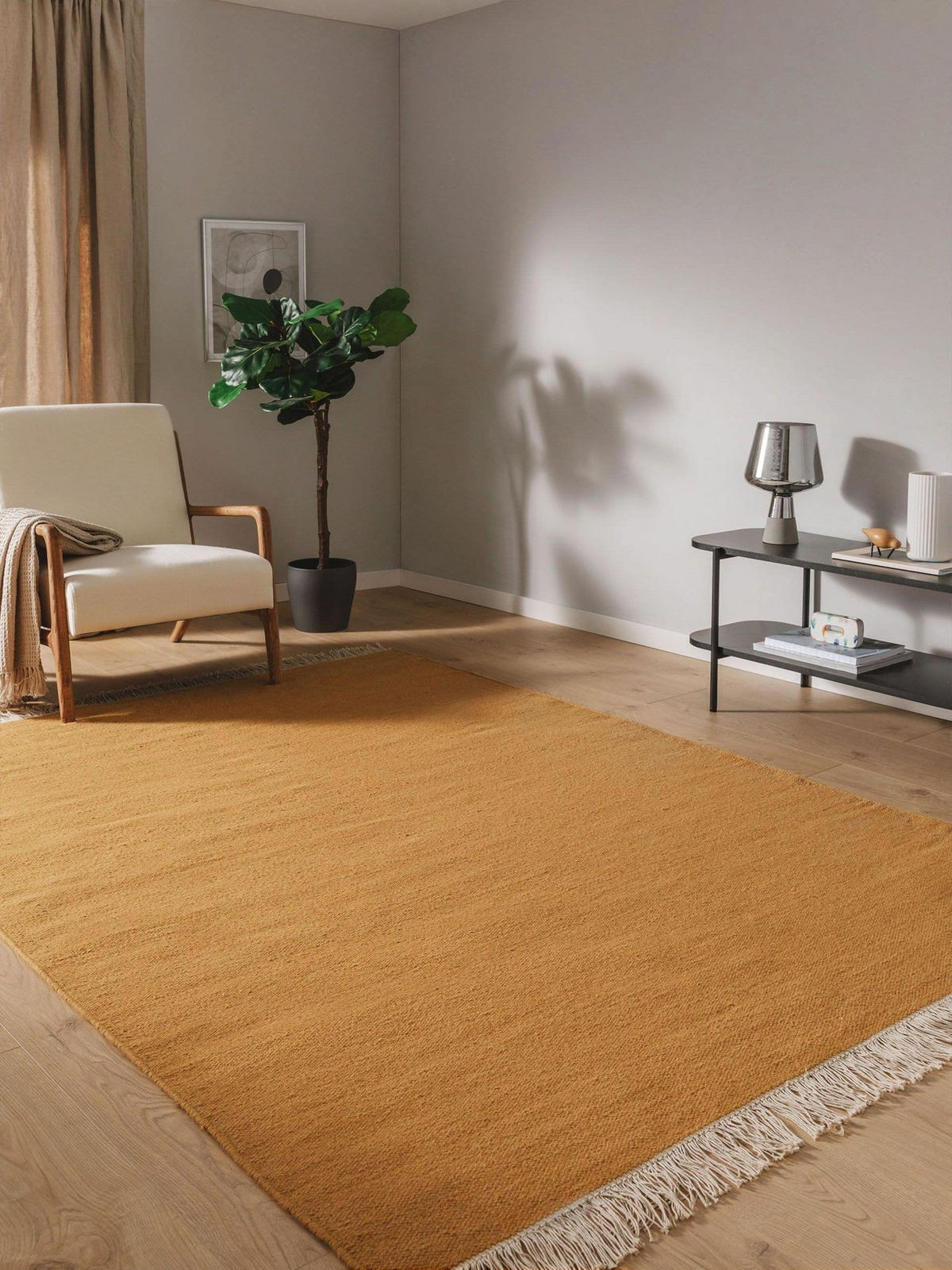 WOLLTEPPICH Liv Gelb 140x200 cm - Gelb, Textil (140/1cm) - KUNSTLOFT