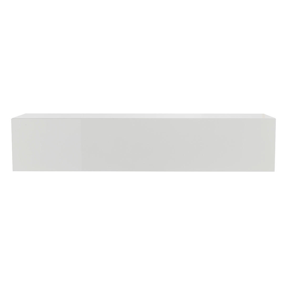 TV-WANDELEMENT Horizontal Wei? Gl?nzend ETERNEL - Weiß, Holz (29.5/28/137.5cm) - Miliboo