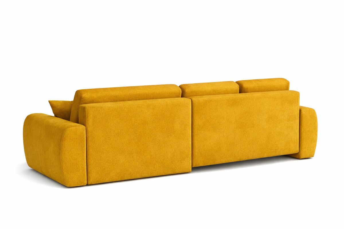 ECKSOFA Mit Schlaffunktion Und Bettkasten L-Form Ivo L, Veloursstoff Salvador, Gelb, Links - Gelb, Holz (250/142cm) - Kaiser Möbel